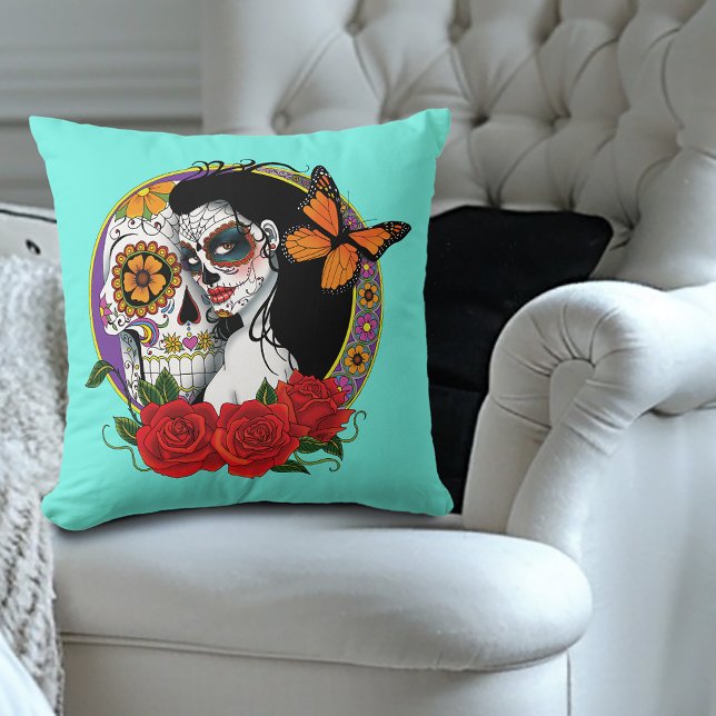 Socker Döskallar Art nouveau Kudde (Skapare uppladdad)