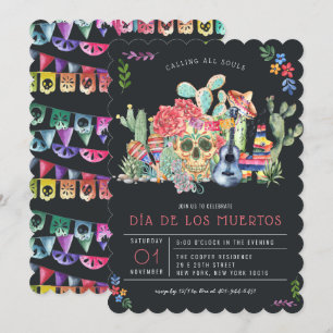 Socker Döskallar Day of the dead Firande Inbjudningar