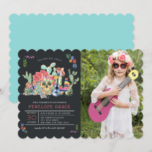 Socker Döskallar Day of the dead Födelsedagsfest Inbjudningar