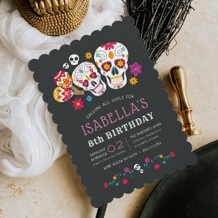 Socker Döskallar Day of the dead Födelsedagsfest Inbjudningar