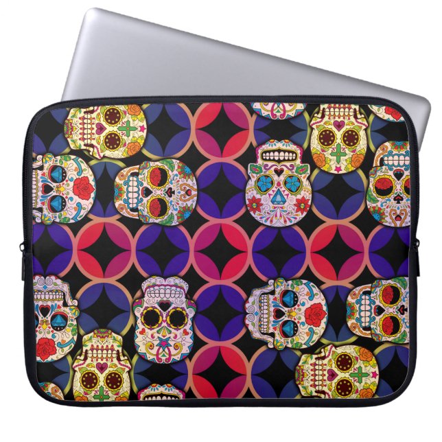 Socker Döskallar Mönster Laptop Fodral (Framsidan)