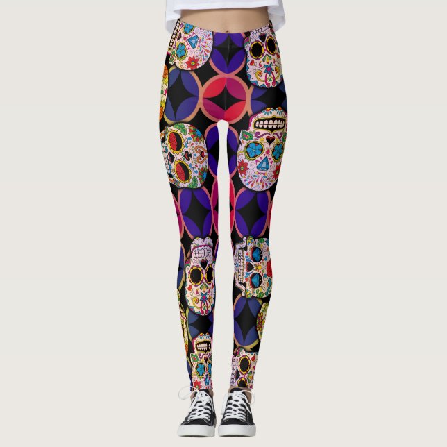 Socker Döskallar Mönster Leggings (Framsida)