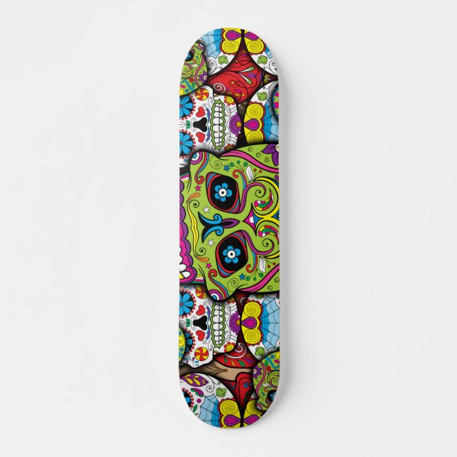 Socker Döskallar Mönster Mini Skateboard Bräda 18,5 Cm (Framsida)