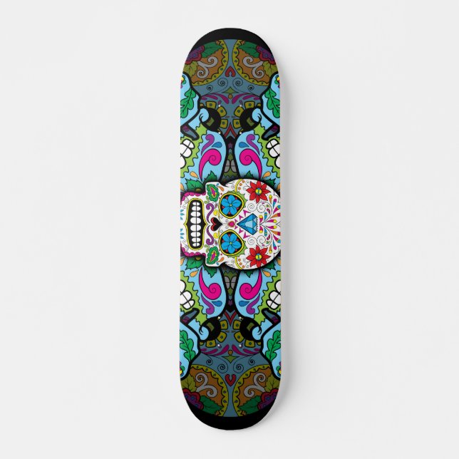 Socker Döskallar Mönster Mini Skateboard Bräda 18,5 Cm (Framsida)