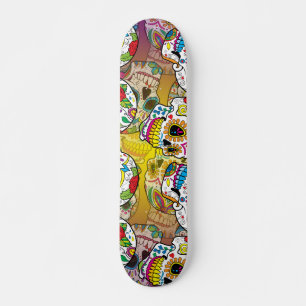 Socker Döskallar Mönster Mini Skateboard Bräda 18,5 Cm