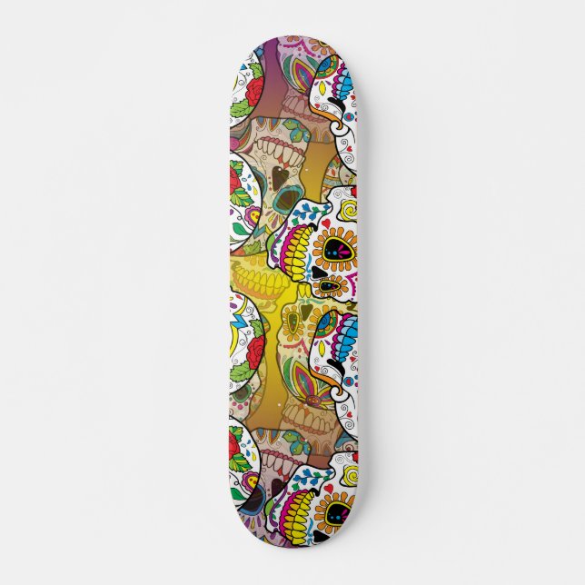 Socker Döskallar Mönster Mini Skateboard Bräda 18,5 Cm (Framsida)