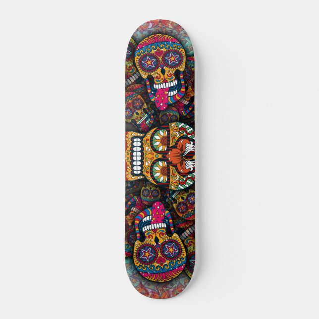 Socker Döskallar Mönster Mini Skateboard Bräda 18,5 Cm (Framsida)