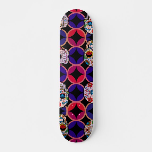 Socker Döskallar Mönster Mini Skateboard Bräda 18,5 Cm (Framsida)