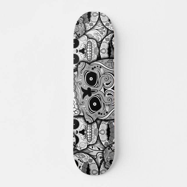 Socker Döskallar Mönster Mini Skateboard Bräda 18,5 Cm (Framsida)