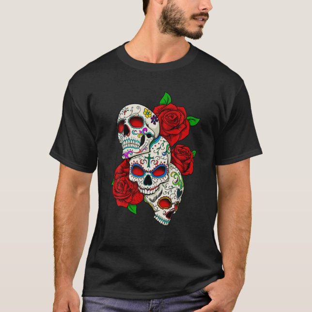 Socker Döskallar Ro Day of the dead T Shirt (Framsida)