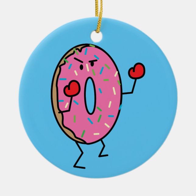 Socker för deg för munkboxarekämpe efterrätt stekt julgransprydnad keramik (Framsidan)