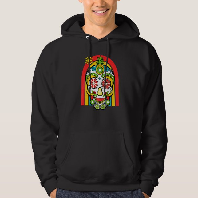 Socker Frukt Dödskalle Regnbåge Sommar Lov   Hoodie (Framsida)