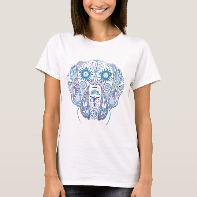 Socker Great Dane Dödskalle Tee Shirt (Framsida)