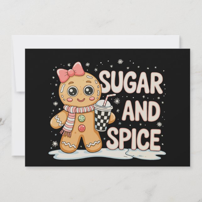 Socker Krydda Pepparkakor Lyx Rosa Jul Xmas Julkort (Framsida)
