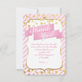 Socker & Krydda Rosa & Guld Födelsedags Tackkort Tack Kort