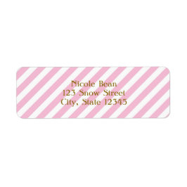 Socker & Krydda Rosa Randiga Korthjälp etiketter Returadress Etikett