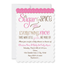 Socker & Krydda Typografi Baby Shower Inbjudan