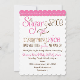 Socker & Krydda Typografi Baby Shower Inbjudan