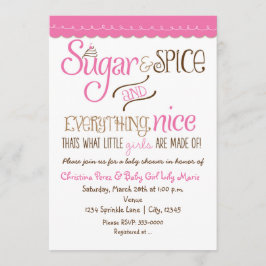 Socker & Krydda Typografi Baby Shower Inbjudan