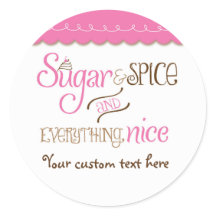 Socker & Krydda Typografi Baby Shower Party-dekal