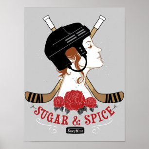 Socker- och kryddakvinna hockey poster
