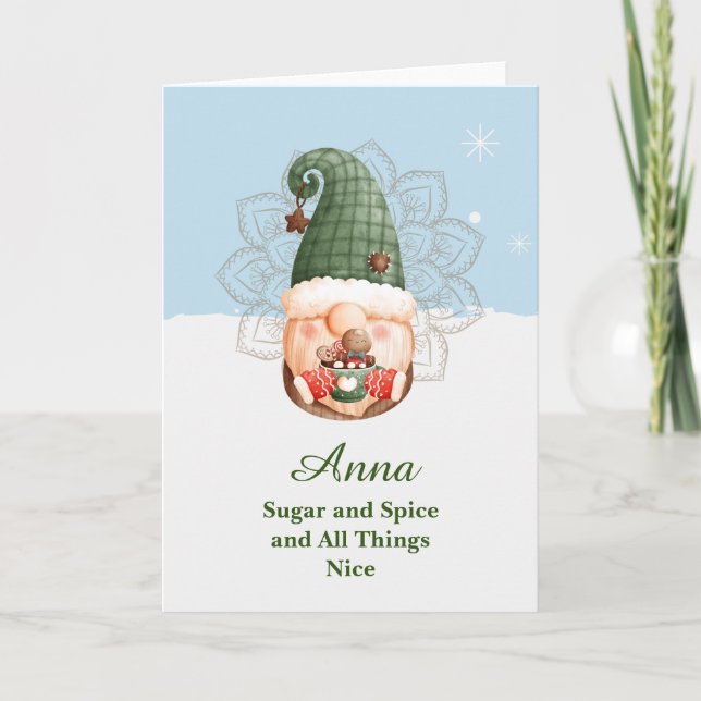 Socker- och spice Gnome Mandala-kort Kort (Framsida)