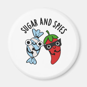 Socker och spies från den yndiga matspispun magnet