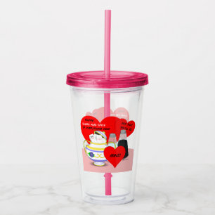 Socker och spis - Gamla, fashioniserade hjärtkorts Take Away Mugg