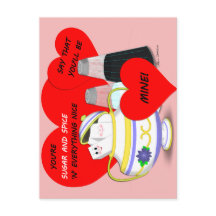 Socker och spis - Gamla, fashioniserade hjärtkorts