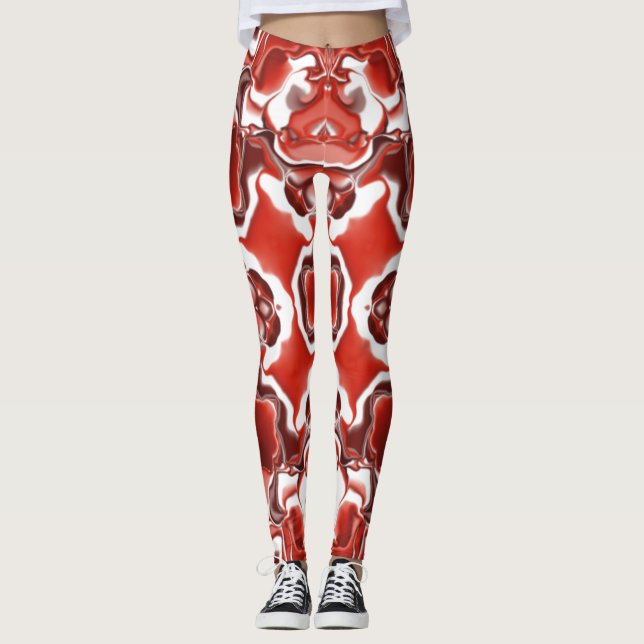 Socker och vinbärsredt kalejdoskopmönster #2 leggings (Framsida)