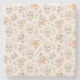Socker Skallar Fersken Blommor Stenunderlägg