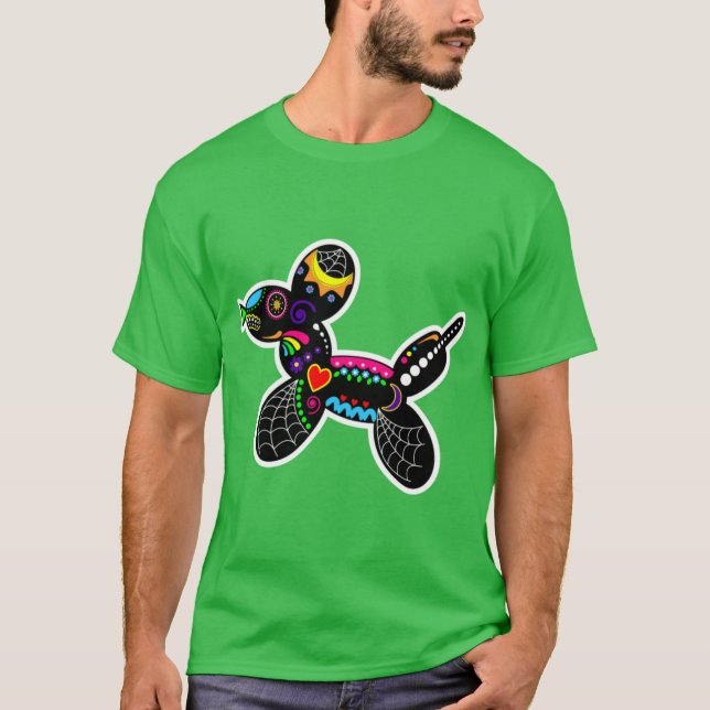 Socker Skalle Ballong Hundar T Shirt (Framsida)