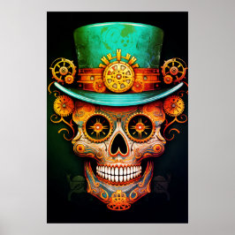 Socker Skalle Bilder Cool Kille i en Cool Hatt på  Poster
