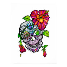SOCKER SKALLE & BLOMMA 18"X24"
