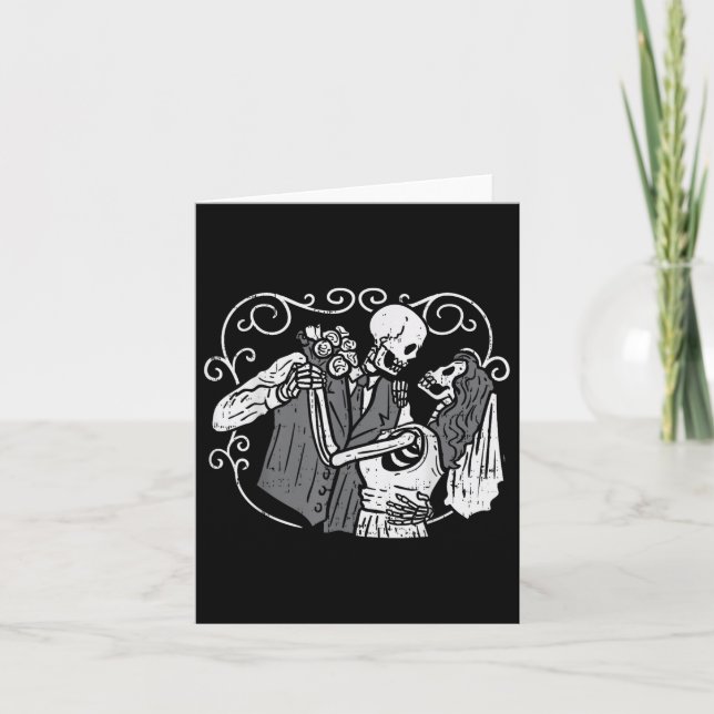 Socker Skalle Brudgum Brud Rolig Dia Muertos Hallo Kort (Framsida)