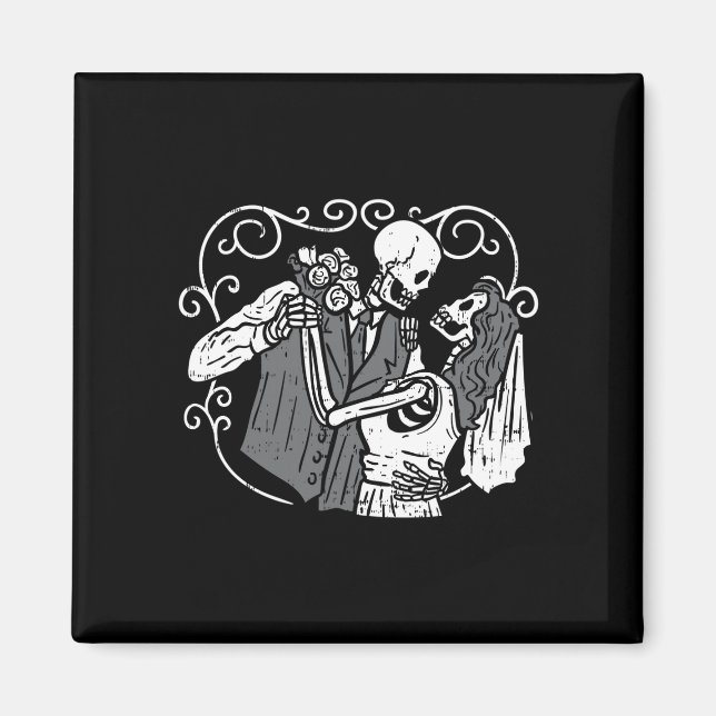 Socker skalle brudgum brud rolig dia muertos magnet (Framsidan)