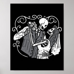 Socker skalle brudgum brud rolig dia muertos poster