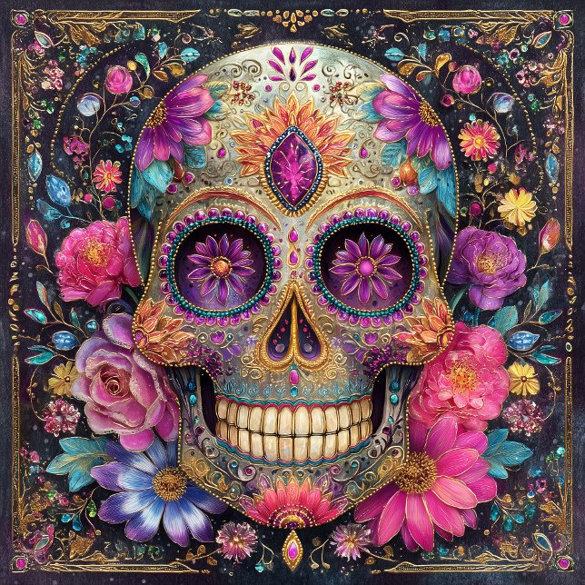 Socker Skalle Calavera Dag för Döda Keramisk Platt Kakelplatta (Skapare uppladdad)