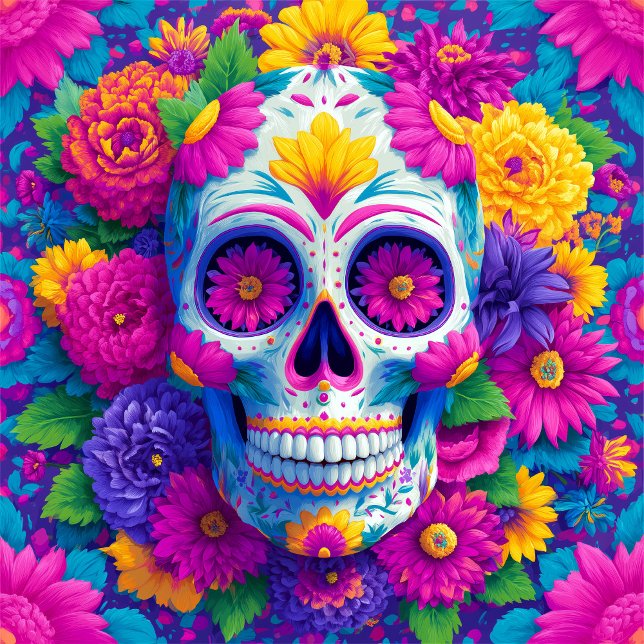 Socker Skalle Calavera Dag för Döda Keramisk Platt Kakelplatta (Skapare uppladdad)