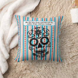 Socker Skalle Dag av de Döda Día de Muertos Kudde
