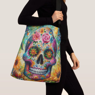Socker Skalle Dia De Los Muertos De Dödas Dag Axelväska