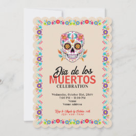 Socker Skalle Dia de los Muertos De dödas dag Inbjudningar