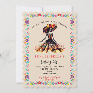 Socker Skalle Dia de los Muertos Döda Dagen Inbjudningar