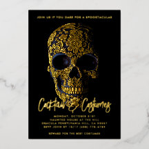 Socker Skalle Guld Dia De Los Muertos Halloween
