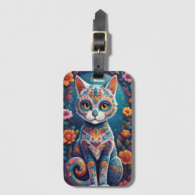 Socker Skalle Katt Bagagebricka (Framsida vertikal)