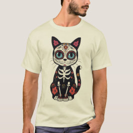 Socker Skalle Katt T-Shirt