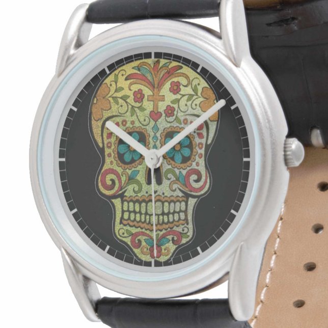 Socker Skalle Konst på en  Armbandsur (Skapare uppladdad)