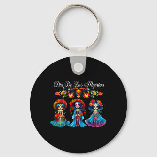Socker Skalle Kvinnor Dia De Los Muertos Catrina D Nyckelring