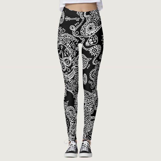Socker Skalle Leggings (Framsida)