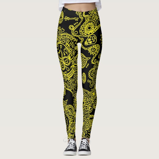 Socker Skalle Leggings (Framsida)